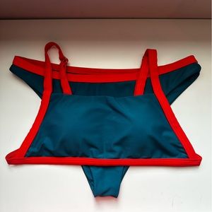 Teal & Red Bikini
